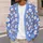 Blue Daisy And Orange Leaf Florals For Relaxed Everyday Autumn Layering For Women’s Style All-over Print Knitted Cardigan - 5
