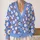 Blue Daisy And Orange Leaf Florals For Relaxed Everyday Autumn Layering For Women’s Style All-over Print Knitted Cardigan - 2