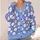 Blue Daisy And Orange Leaf Florals For Relaxed Everyday Autumn Layering For Women’s Style All-over Print Knitted Cardigan - 4