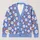 Blue Daisy And Orange Leaf Florals For Relaxed Everyday Autumn Layering For Women’s Style All-over Print Knitted Cardigan - 1