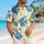 Playful Blue Fish And Tropical Foliage For Beach Getaways And Island Weekends For Men Hawaiian Shirt - 6