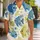 Playful Blue Fish And Tropical Foliage For Beach Getaways And Island Weekends For Men Hawaiian Shirt - 1