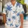 Blue Palm Tree Resort Motif for Beach Vacations, Summer Travel, and Island Getaways Hawaiian Shirt - 1