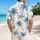 Blue Palm Tree Resort Motif for Beach Vacations, Summer Travel, and Island Getaways Hawaiian Shirt - 2