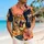 Roaring Tiger and Wolf Portrait for Beach Vacations and Summer Adventure Travel Men Hawaiian Shirt - 6