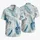 Blue Ocean Wave Leaf Colorblock Resort Style for Summer Beach Travel Getaways Men Hawaiian Shirt - 5