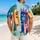 Abstract Cubist Faces Tropical Geometry For Beach Vacations And Resort Weekends For Men Hawaiian Shirt - 2