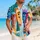 Abstract Cubist Faces Tropical Geometry For Beach Vacations And Resort Weekends For Men Hawaiian Shirt - 6