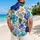 Blue Lavender Tropical Florals for Beach Getaways and Resort Days, Relaxed Men's Style Hawaiian Shirt - 2