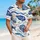 Retro Blue Fish Ocean Motifs for Beach Vacations, Cruises, and Summer Getaways for Men Hawaiian Shirt - 6