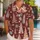 Burgundy Coastal Evergreen Motifs For Resort Getaways And Holiday Travel For Men Hawaiian Shirt - 1