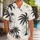 Black Palm Tree Silhouettes for Tropical Vacations and Beach Getaways, Men's Resort Style Hawaiian Shirt - 1