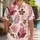 Blush Tropical Botanical Leaves and Flowers for Beach Vacations, Men’s Resort Style Hawaiian Shirt - 1