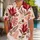 Burgundy Tropical Botanicals With Teal Accents For Resort Travel, Beach Days, Men Hawaiian Shirt - 1