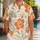 Orange Tropical Hibiscus Blooms for Beach Holidays and Resort Getaways for Men Travelers Hawaiian Shirt - 1