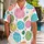 Colorful Hand-Drawn Circles for Beach Vacations and Resort Weekends, Men’s Style Hawaiian Shirt - 1