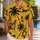 Mustard Palm Tree Silhouettes for Beach Holidays, Island Getaways, and Summer Travel Hawaiian Shirt - 1