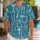 Teal Ocean Bead Lines And Island Botanicals For Coastal Resort Summer Days For Men Hawaiian Shirt - 1