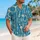 Teal Ocean Bead Lines And Island Botanicals For Coastal Resort Summer Days For Men Hawaiian Shirt - 6
