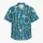 Teal Ocean Bead Lines And Island Botanicals For Coastal Resort Summer Days For Men Hawaiian Shirt - 7