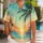 Tropical Palm Beach Sunset Scene For Island Getaways And Men's Summer Vacations Hawaiian Shirt - 1