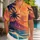 Tropical Ocean Sunset with Flying Seabirds for Relaxed Beach Vacation Summer Style Hawaiian Shirt - 1