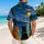 Orange and Black Cat Moonlit Lagoon Scene for Beach Getaways and Summer Vacations Hawaiian Shirt - 2