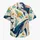 Retro Blue Whale Floral Ocean Scene for Beach Vacations and Summer Getaways for Men Hawaiian Shirt - 7