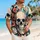 Bold Skull Dice and Flame Motif for Beach Parties and Casual Vacation Wear for Men Hawaiian Shirt - 6