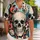 Bold Skull Dice and Flame Motif for Beach Parties and Casual Vacation Wear for Men Hawaiian Shirt - 1
