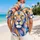 Bold Geometric Lion Portrait for Tropical Getaways and Summer Resort Style for Men Hawaiian Shirt - 2