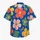 Abstract Tropical Flowers in Blue and Coral for Beach Vacations, Resort Days, Men Hawaiian Shirt - 7