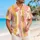 Pink Mustard Stripe And Polka Dot Resort Style For Beach Holidays And Summer Travel Hawaiian Shirt - 6