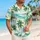 Teal Palm Tree Beach Escape for Sunny Vacations and Resort Days, Men’s Island Style Hawaiian Shirt - 6