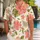 Coral Hibiscus and Olive Botanicals for Island Vacations and Resort Weekends Style Hawaiian Shirt - 1