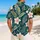 Teal Tropical Ferns And Pink Hibiscus For Beach Holidays, Island Trips And Resort Days Hawaiian Shirt - 2