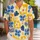 Blue Clover and Daisy Motifs for Beach Holidays and Island Weekends, Men’s Travel Hawaiian Shirt - 1