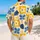 Blue Clover and Daisy Motifs for Beach Holidays and Island Weekends, Men’s Travel Hawaiian Shirt - 2