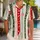 Coral Mint Green Vertical Stripes For Resort Getaways And Summer Vacation Style Hawaiian Shirt - 1