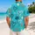 Turquoise Heart Motifs for Beach Getaways and Romantic Summer Days for Men and Couples Hawaiian Shirt - 2