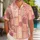 Dusty Rose Island Blocks for Beach Getaways and Resort Weekends, Men's Vacation Wear Hawaiian Shirt - 1