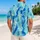 Blue Tropical Fish Waves for Beach Vacations and Island Getaways, Men's Summer Style Hawaiian Shirt - 2