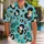 Teal Leopard Spots Tropical Resort Style For Beach Vacations And Casual Weekends Hawaiian Shirt - 1