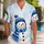 Blue Snowman And Winter Birds For Festive Holiday Getaways And Cozy Resort Days For Men Hawaiian Shirt - 1