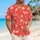 Red Rosebud Vines for Beach Vacations and Resort Weekends, Men’s Summer Wear Hawaiian Shirt - 6