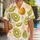 Kiwi Fruit and Palm Frond Motifs for Sunny Beach Getaways and Island Vacations for Men Hawaiian Shirt - 1