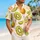 Kiwi Fruit and Palm Frond Motifs for Sunny Beach Getaways and Island Vacations for Men Hawaiian Shirt - 6