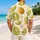 Kiwi Fruit and Palm Frond Motifs for Sunny Beach Getaways and Island Vacations for Men Hawaiian Shirt - 2