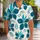 Teal Tropical Flower Motifs for Sunny Island Getaways and Relaxed Coastal Weekends Hawaiian Shirt - 1