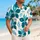 Teal Tropical Flower Motifs for Sunny Island Getaways and Relaxed Coastal Weekends Hawaiian Shirt - 6